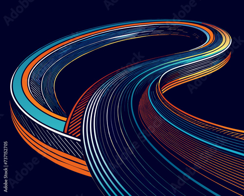 abstract line background geometric futuristic colorful beautiful amazing unreal bright figurative art vector illustration
