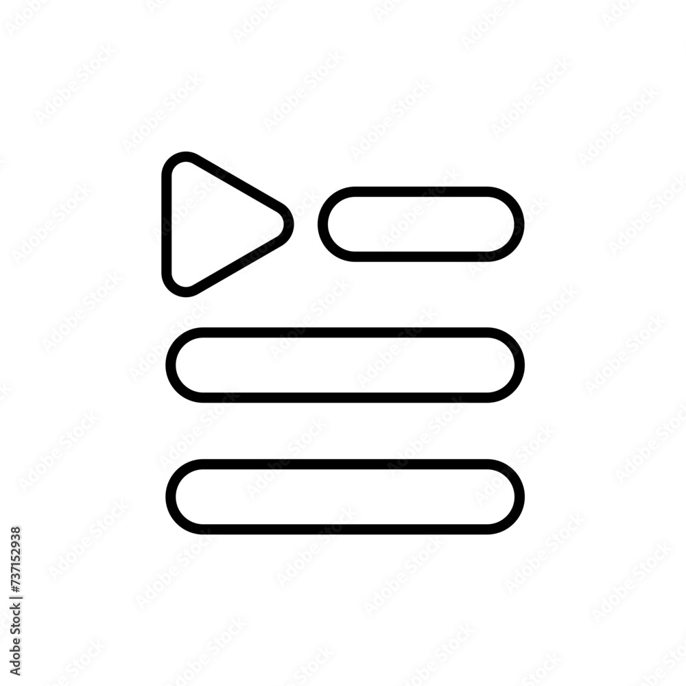 Obraz premium Playlist outline icons, minimalist vector illustration ,simple transparent graphic element .Isolated on white background