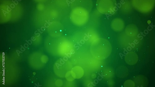 Green Bokeh background seamless loop. Suitable as an abstract St Patrick's Day Background