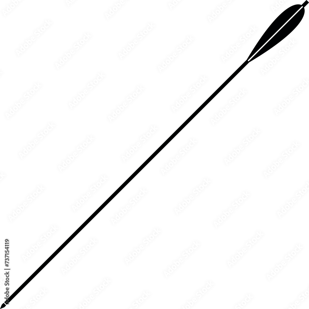 Traditional Hunting Crossbow Bolt with Metal Arrowhead Isolated Icon in Flat Style. Vector Illustration. Traditional Hunting Crossbow Bolt with Metal Arrowhead Isolated Icon in Flat Style. Vector Illustration.