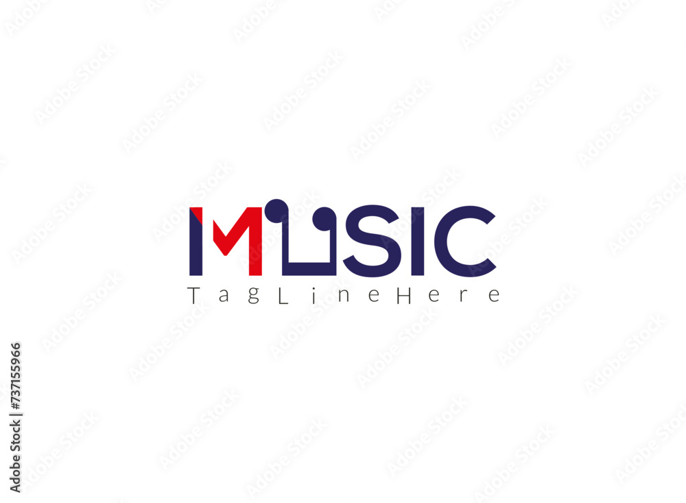 creative music logo design, with   audio icon  combination