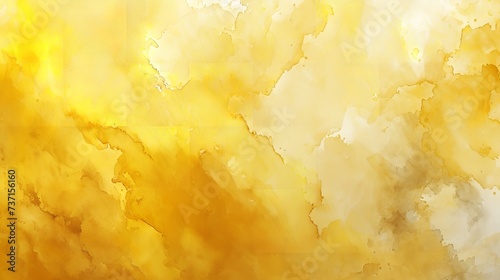 Delicate Yellow Abstract Watercolor Background © Ali