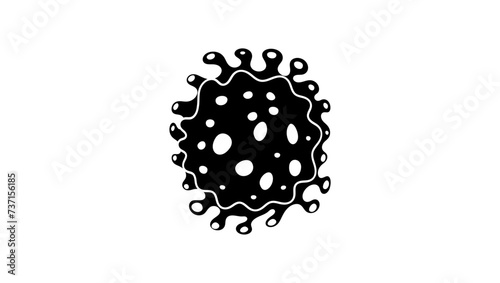 Coronavirus symbol, black isolated silhouette