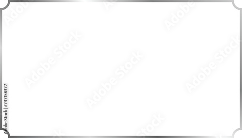 Rectangle vintage Silver frame for web presentation.Vector illustration