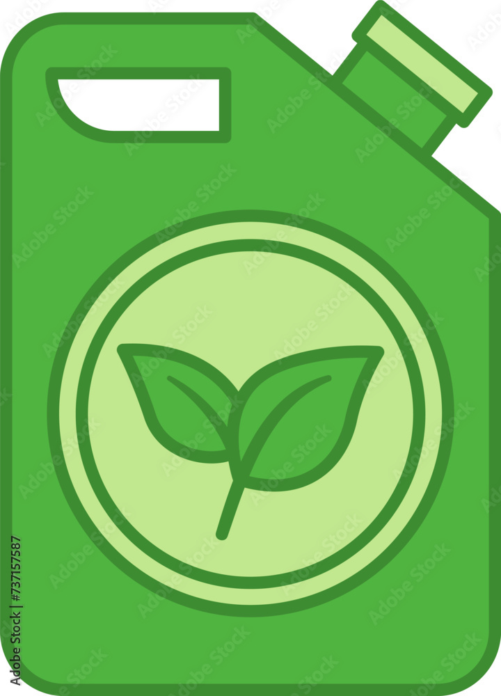 Green Biofuel Icon. Vector Icon of Leaves on a Canister. Ecology and Environmental Protection Concept Green Biofuel Icon. Vector Icon of Leaves on a Canister. Ecology and Environmental Protection Concept
