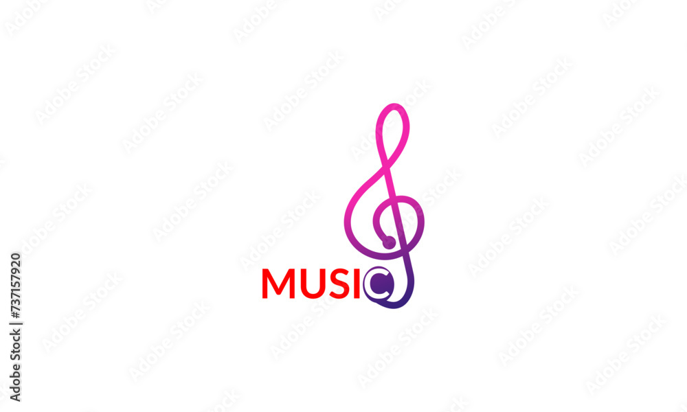 creative music logo design, with audio icon   combination
