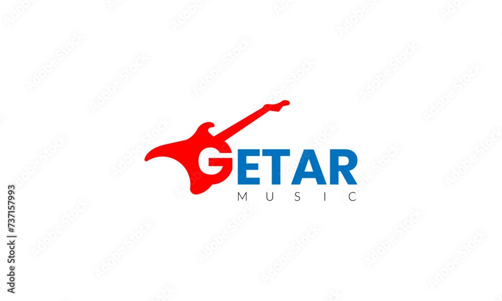 Acoustic guitar music minimalist logo design Acoustic guitar music minimalist logo design
