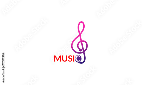 creative music logo design, with audio icon combination