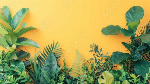 Bright and Cheerful Minimalist Meeting Background with Plants