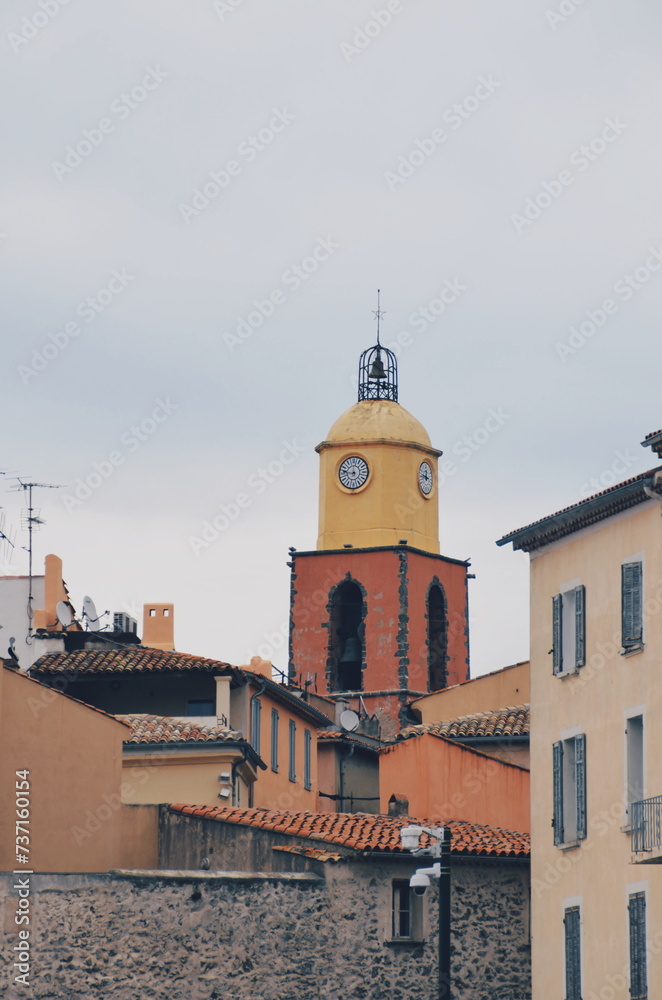 bell tower in the city of saint tropez
