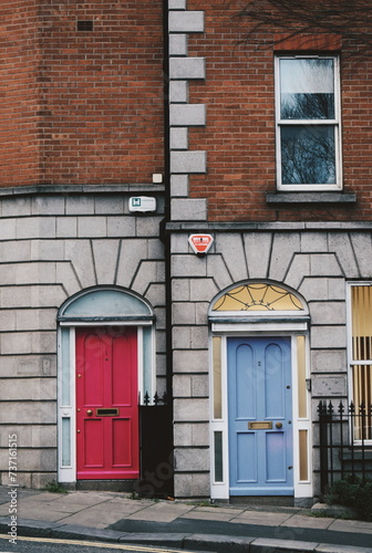 Canvas Print different colored doors in dublin