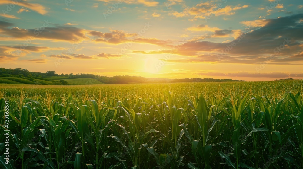 A Rich View of the Farmland at Sunset A Rich View of the Farmland at Sunset