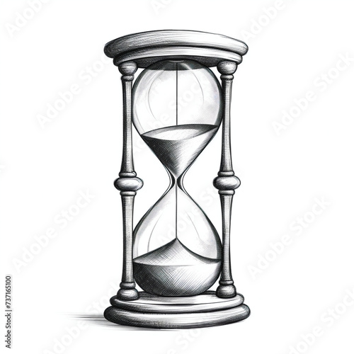 Hourglass illustration white background