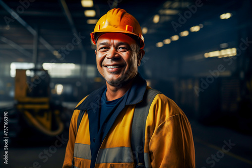 Portrait of a worker man in factory