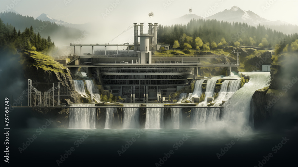 Obraz premium Ecological Hydro Power Urban Design