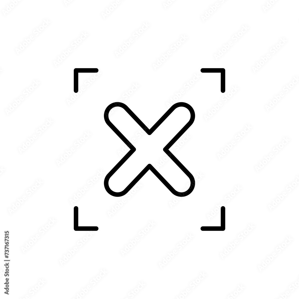 Obraz premium Cross scan outline icons, minimalist vector illustration ,simple transparent graphic element .Isolated on white background