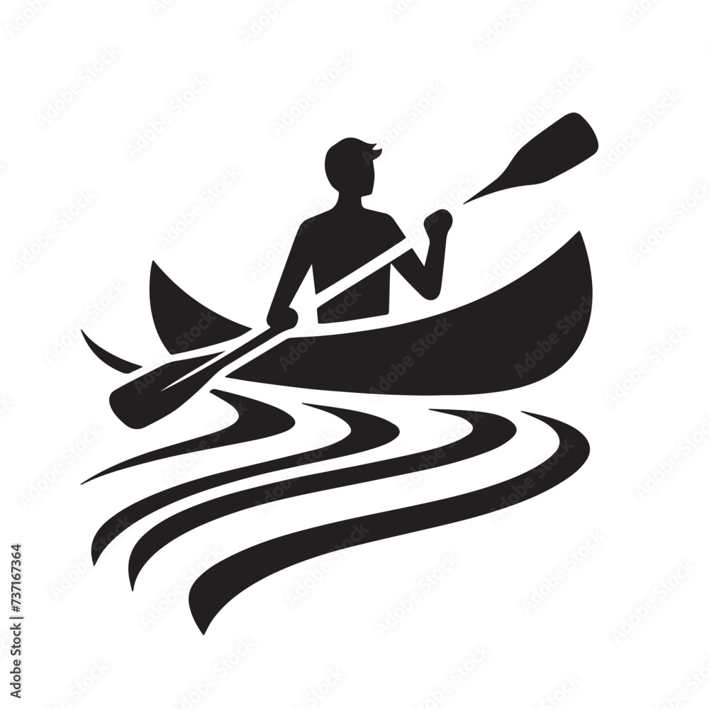 canoe paddle icon vector