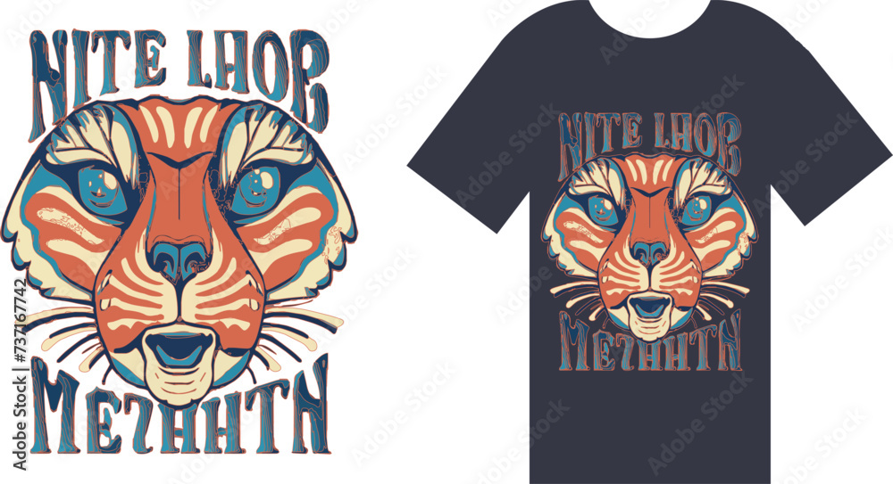 t shirt design with a tiger