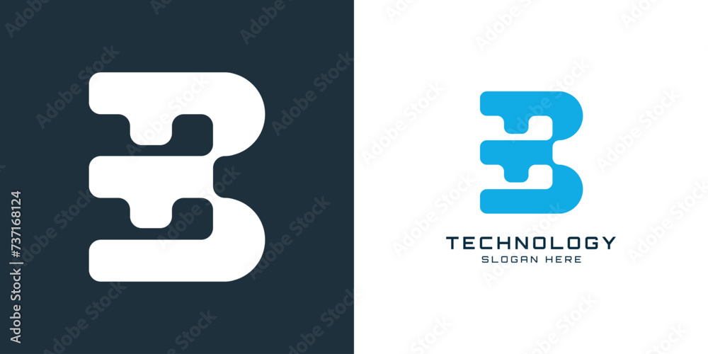 Technology B Logo Template Vector Icon Illustration Design Technology B Logo Template Vector Icon Illustration Design