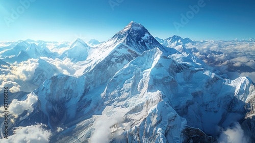 Majestic Mount Everest: A Bird's-eye Perspective © Nattanon