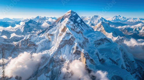 Elevated Majesty: Surveying Mount Everest from Above
