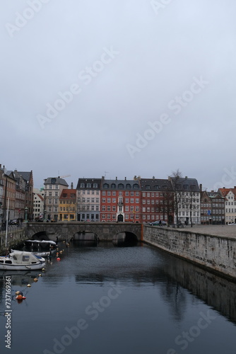 Obraz na płótnie Fleuve et bâtiments Copenhague w salonie