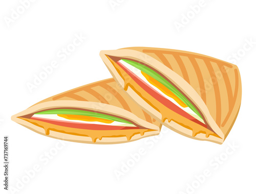 おいしそうなホットサンド・２枚（ベクターイラスト）