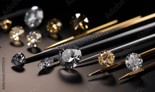 Assortment of Different Types of Diamonds on a Table