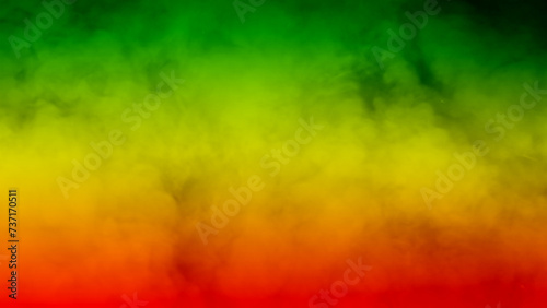 abstract background smoke curves and wave reggae colors green  yellow  red colored in flag of reggae music