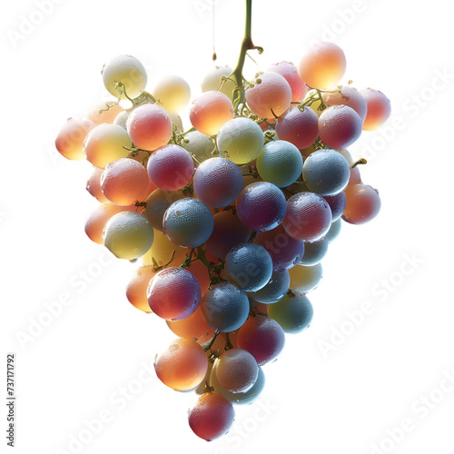 Bunch of grapes isolated on transparent background 