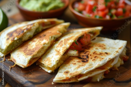 Take a break from the cold weather and cozy up by the fireside with these irresistible quesadillas. Savor every bite of the crispy tortilla filled with a delectable combination