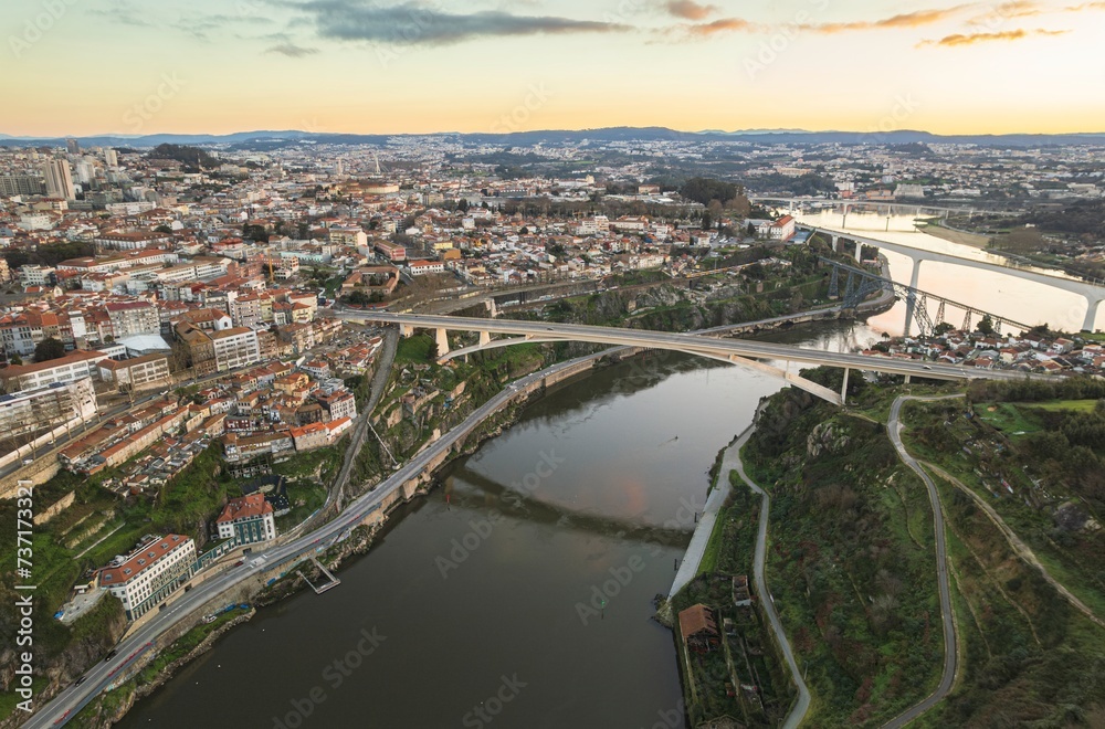 Ethereal Elegance: A Mesmerizing View of Dom Lus I Bridge Gracefully Arched Over the Majestic Douro River
