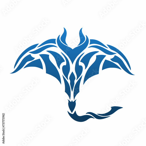 graphic vector illustration of tribal art design blue stingray