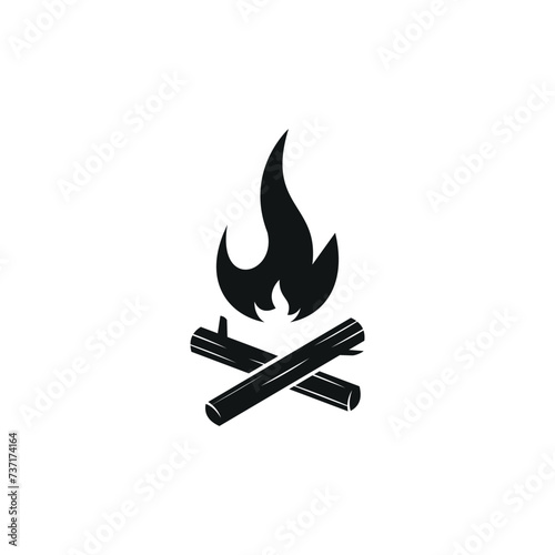 campfire logo icon vector illustration