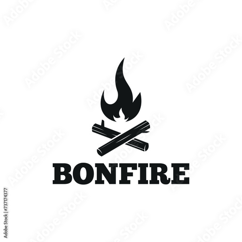 campfire logo icon vector illustration