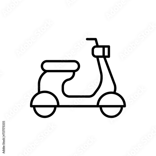 Scooter outline icons, minimalist vector illustration ,simple transparent graphic element .Isolated on white background