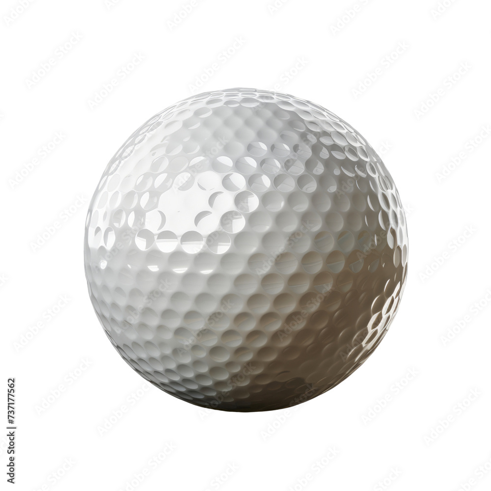 Perfect Golf Ball isolated on transparent background, cut out, png, A pristine white golf ball sits ready for impact Perfect Golf Ball isolated on transparent background, cut out, png, A pristine white golf ball sits ready for impact