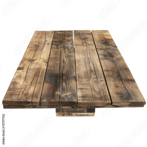 wooden table isolated on transparent background, cut out, png, product stand mock up