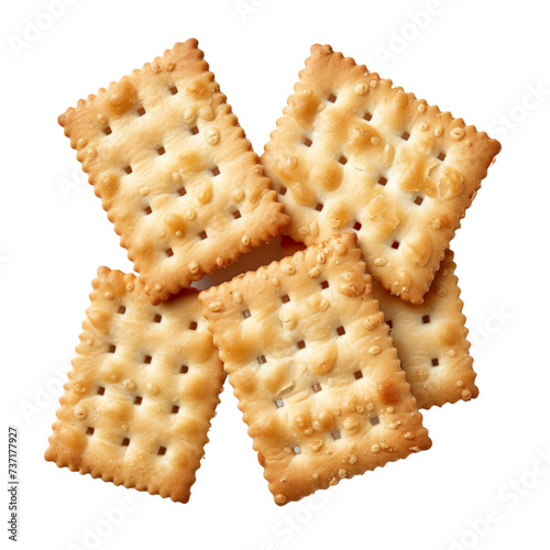 whole wheat crackers isolated on transparent background, cut out, png, top view