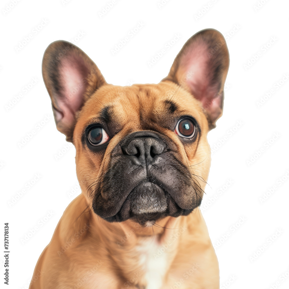 French bulldog isolated on transparent background, cut out, png