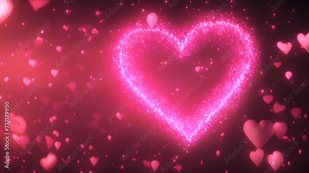 Heart shape made out of pink sparkles. Perfect for romantic occasions and celebrations