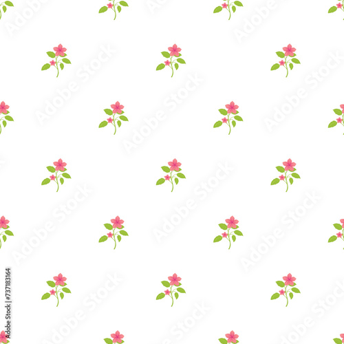 Wallpaper Mural Small flowers pattern with leaves in vector. Torontodigital.ca