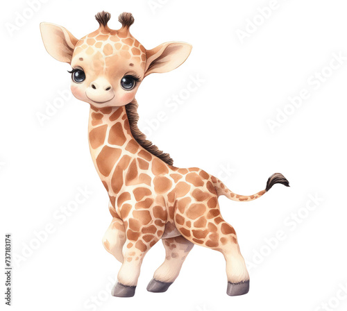 cute giraffe baby watercolor