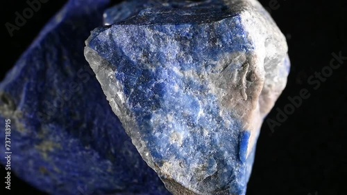 Lapis Lazuli, rough unpolished sample. Metamorphic rock, semi-precious stone and base for Ultramarine pigment