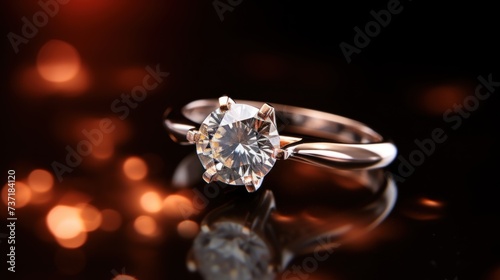 diamond engagement ring with a round diamond