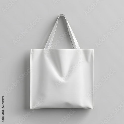 White Cotton eco bag, tote bag mock up isolated on white background