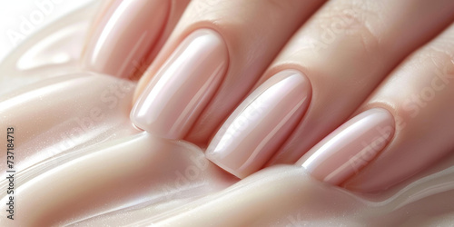 a woman's nails in surface cream 