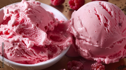 raspberry ice cream recipe with fresh ingredients and stepbystep instructions. Perfect for food blogs, summer menus, recipe books, and social media posts., pink ice cream. 