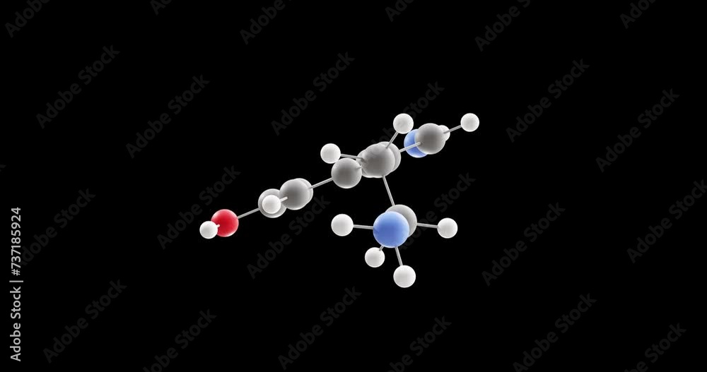 Serotonin molecule, rotating 3D model of monoamine neurotransmitter, looped video on a black background Serotonin molecule, rotating 3D model of monoamine neurotransmitter, looped video on a black background