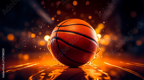 Basketball in the background, perfect for sports banners and graphics © ma